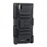 Wholesale ZTE ZMax Z970 Armor Shell Holster Combo Belt Clip (Black)